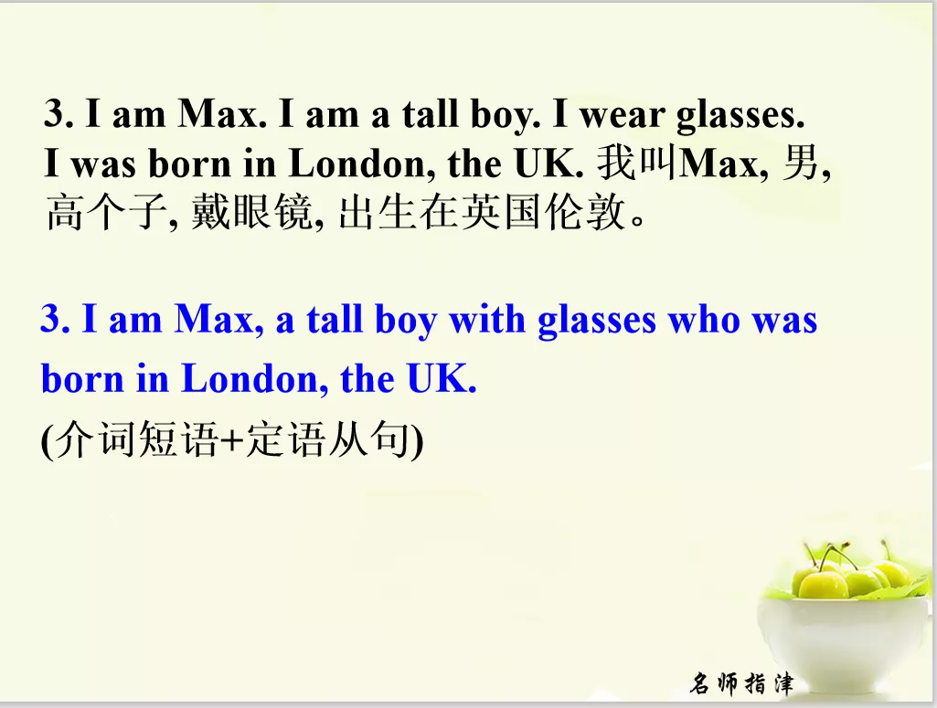新人教同步课件高中必修一英文写作：个人简介（一）