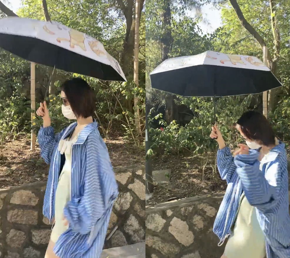 唐艺昕的小肚子真挺，这么宽松的外套，感觉张