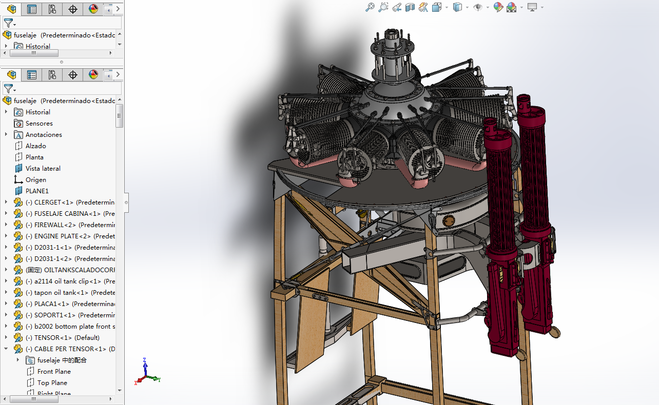 sopwith九缸星型发动机模型3D图纸 Solidworks设计