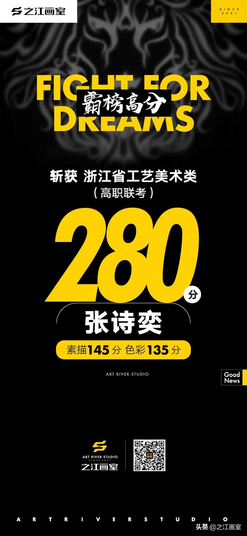 「历史突破」之江高职280以上20人，270以上68人