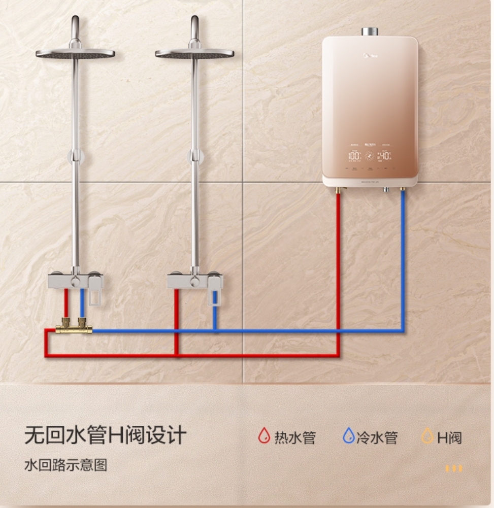 双卫家庭好伴侣美的双增压零冷水燃气热水器ht7s双禧