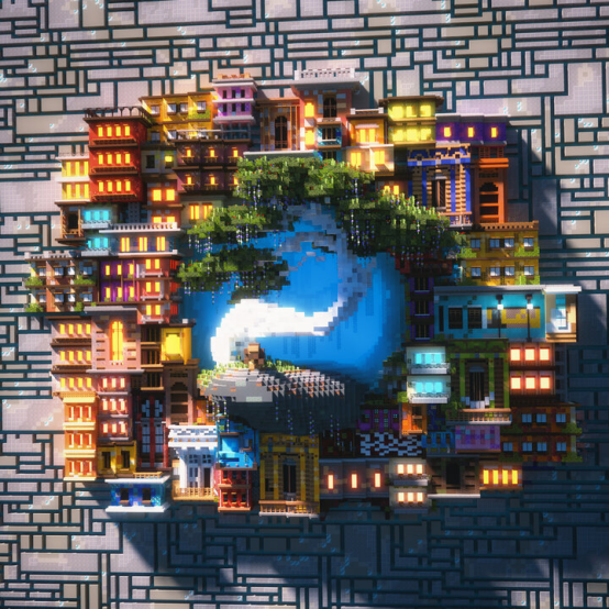 《我的世界》玩家在游戏里“建国”了耗费三年建立城市 细节惊人