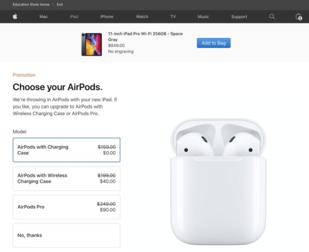 苹果校园大促又要开始，这次送的耳机变成airpods，心动不？
