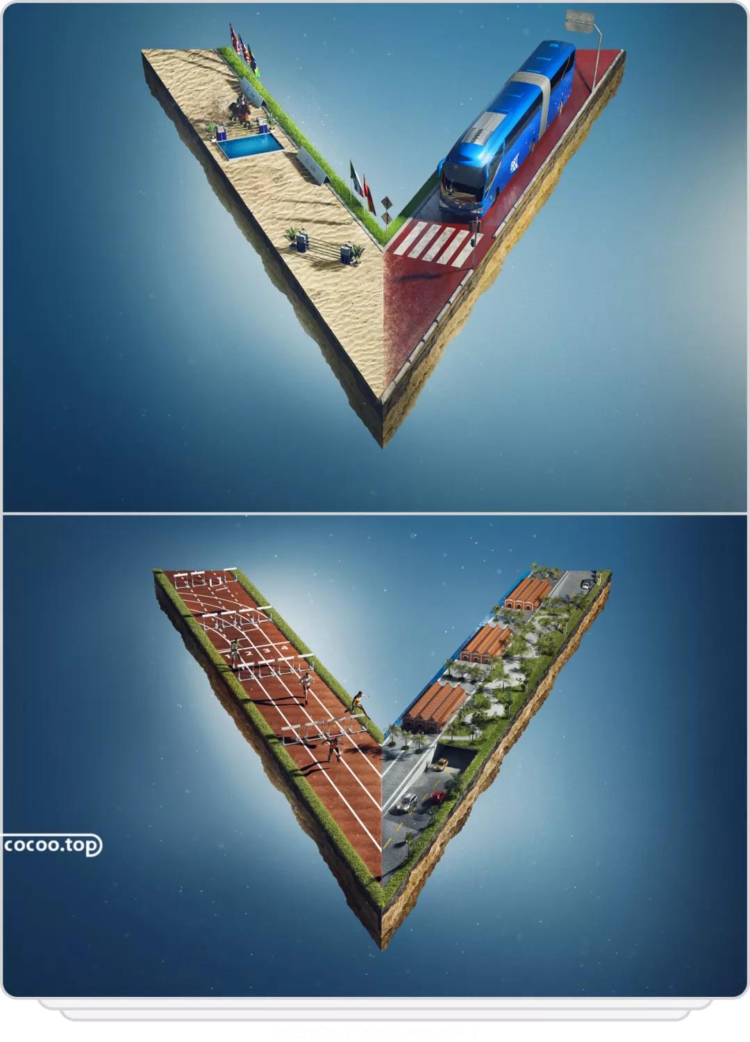 运用,通过对某事物的局部做一些处理而使之开始悖逆它应有的空间性质