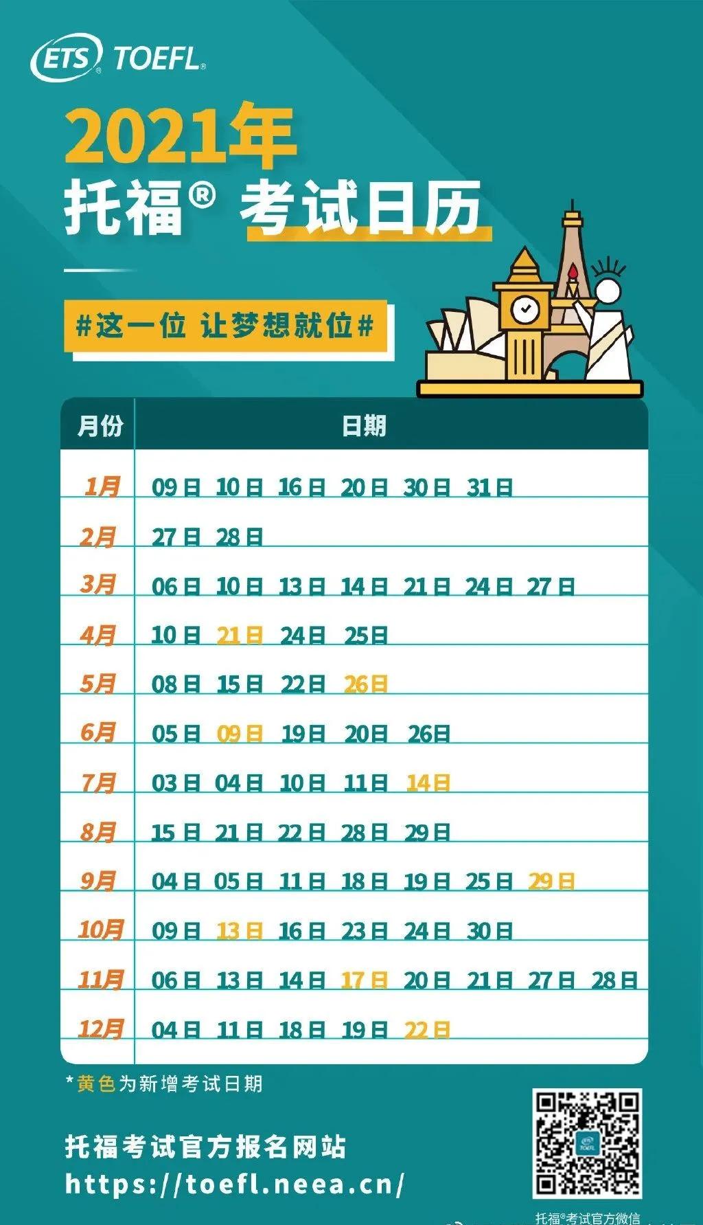 2021年ETS新增8场托福考试，新加坡和韩国AP考试更新