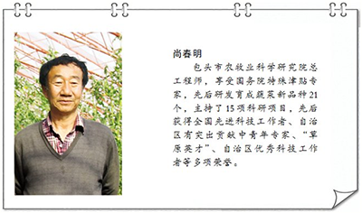 City of Inner Mongolia Baotou farming Shang Chunming of chief engineer of academy of animal husbandry science " tomato husband'ses father greatly "