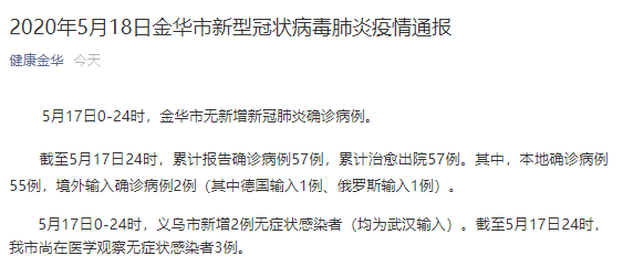 浙江义乌公布2例无症状感染者轨迹（均为武汉输入）：一人自驾到义乌旅游，一人乘火车到达