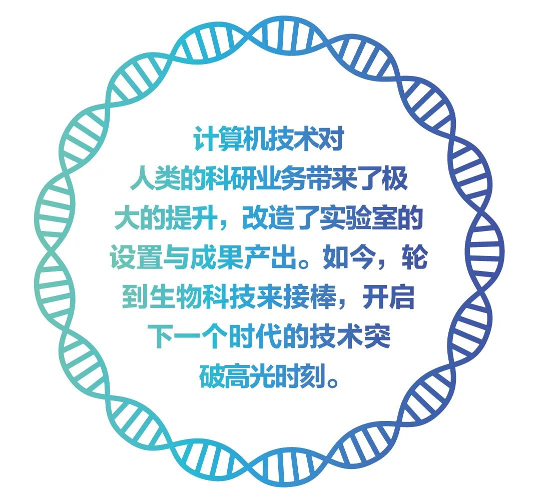 计算机技术成就了今天的科技革新；未来的20年，生物技术有望接棒