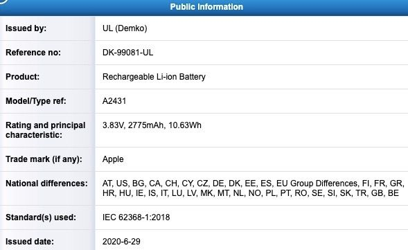 充电电池后退or妥协？iPhone 12 Pro将配2775mAh充电电池