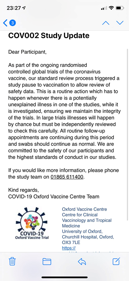 我在牛津参与新冠疫苗2/3期临床试验，一名阿斯利康疫苗受试者的经历