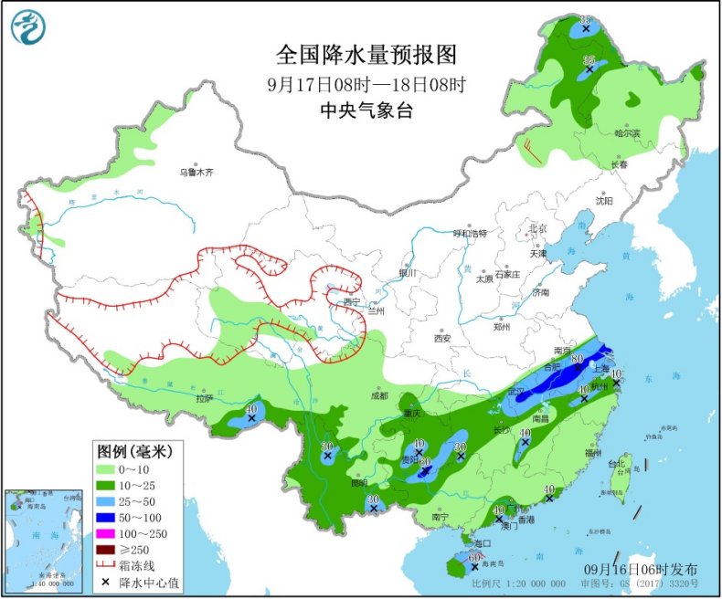 南方强降雨今日达到鼎盛 长江中下游湿凉华南维持闷热