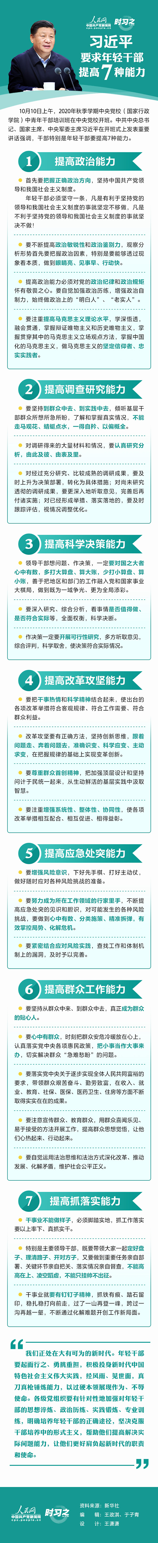 习近平要求年轻干部提高7种能力