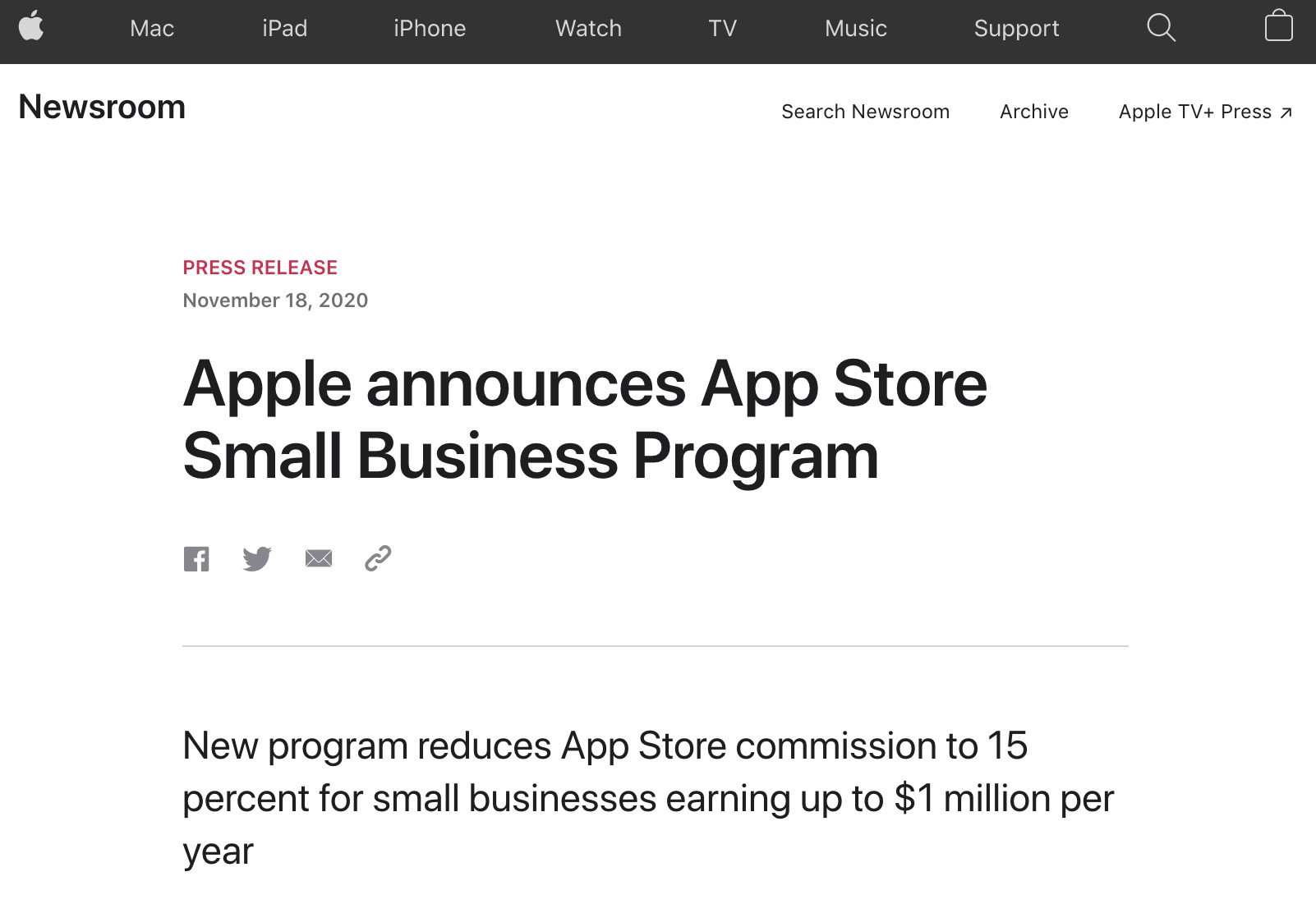 “苹果税”将降至15% 仅针对小型开发者 明年1月起执行