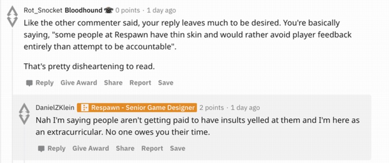 《Apex英雄》开发者对玩家指责作出回应：骂人不对