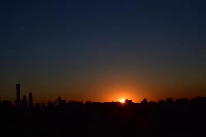 The last day of 2020, park of Beijing scene hill shows life Tonghui beautiful scenery