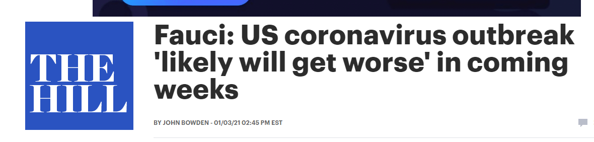 福奇警告：未来几周，美国的疫情“可能会更糟”