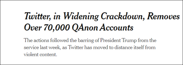 推特再下狠手！封禁7万个支持特朗普账户