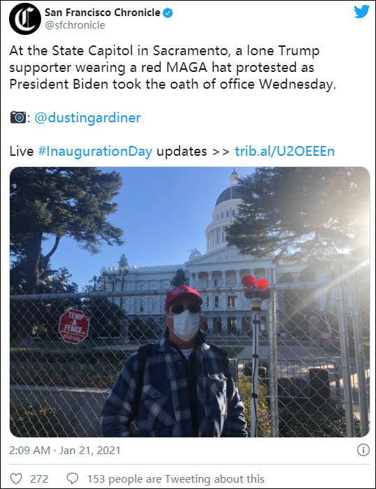 美媒：特朗普支持者的就職典禮抗議活動，成了啞炮