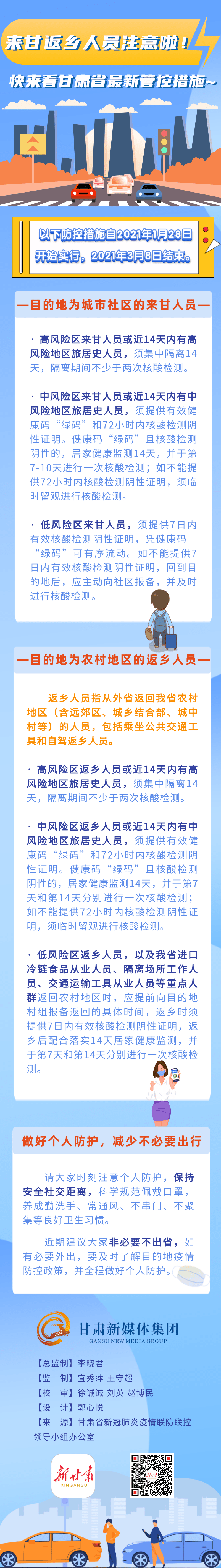 【图解】来甘返乡人员注意啦！快来看甘肃省最新管控措施