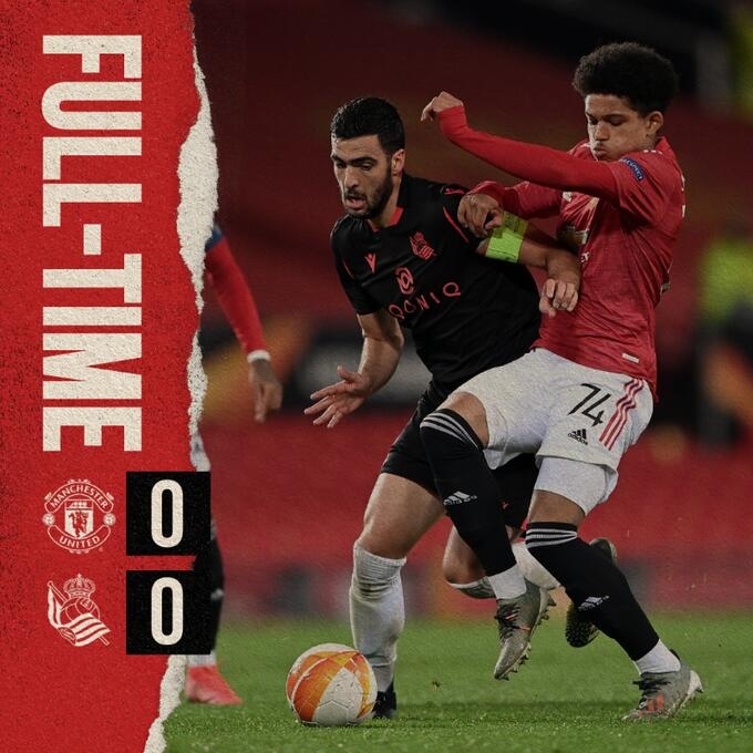 欧联杯-B费中框奥亚萨瓦尔失点 曼联0-0皇社总分4-0晋级