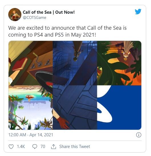 解谜冒险游戏《海之呼唤》PS5/PS4版将于5月份推出