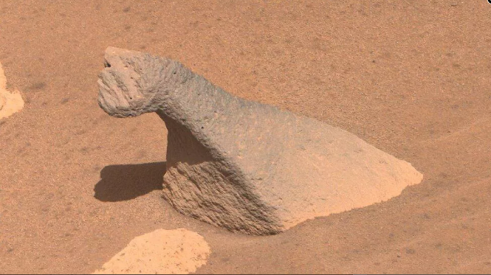 NASA毅力号火星车拍摄到“腕龙”形状的岩石