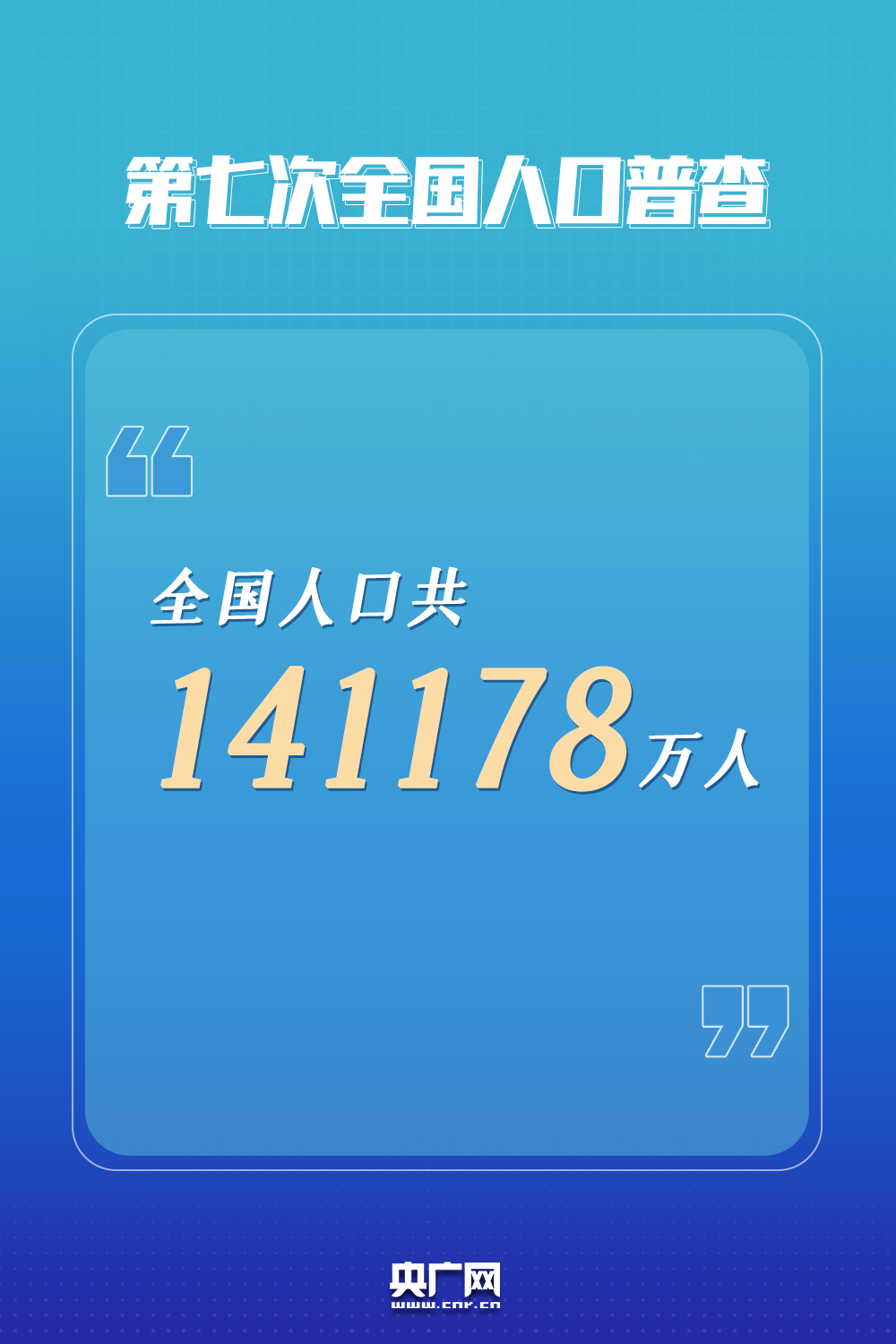 第七次全國人口普查結(jié)果公布 全國人口共141178萬人
