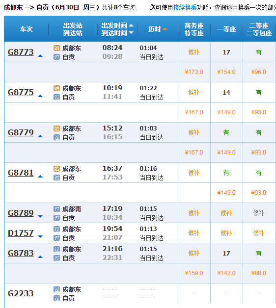 刚刚，成都⇌泸州、自贡高铁正式通车（票价表）