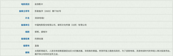 《流浪地球2》今年10月开机 吴京回归刘德华加盟
