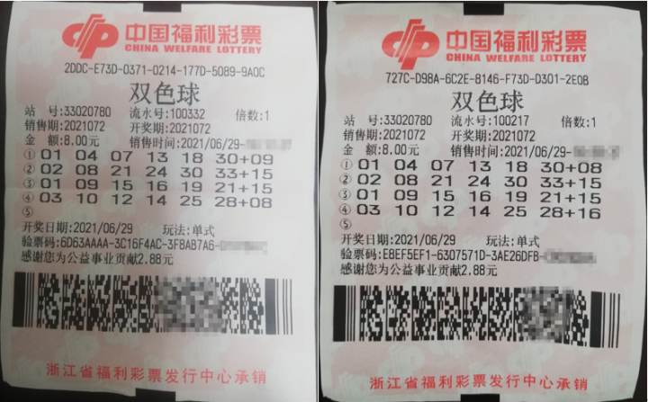 “双胞胎”？两位宁波男子分别领走双色球千万大奖
