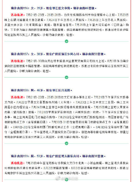 扬州通报新增36例确诊病例详情