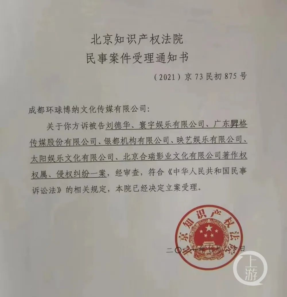 刘德华被起诉！索赔近1亿元