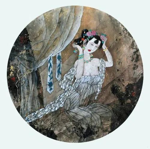 柔美多姿，仪态万方——著名画家徐惠泉以工笔重彩将东方女性的美跃然纸上