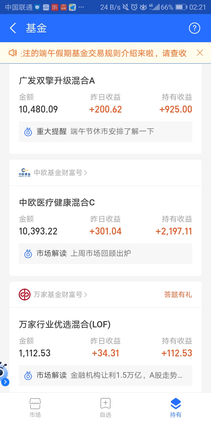 昨天我的基金收益，我认为可以好好吃肉，大家