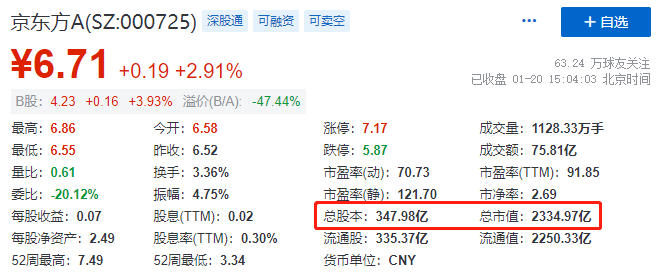 京东方A：全球显示面板龙头定增扩产稳固优势