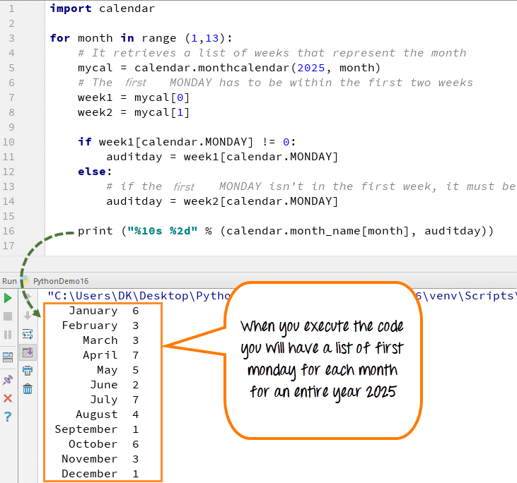 DAY6-step7 Python 示例说明CALENDAR