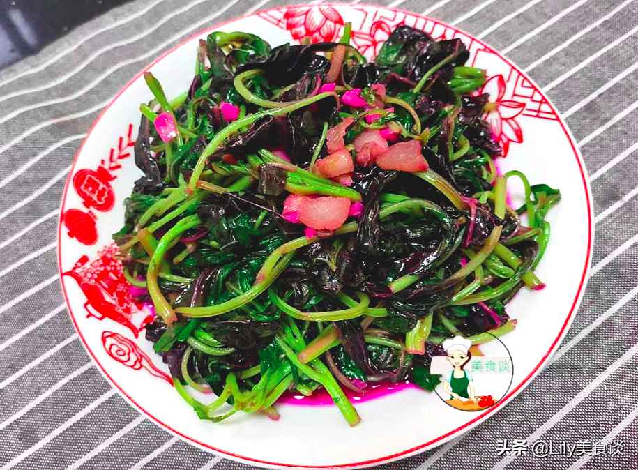 圖片[3]-蒜蓉炒紅莧菜做法步驟圖 全家人受益-起舞食譜網