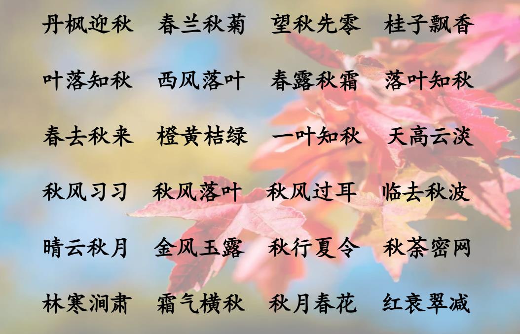 描写春夏秋冬四季的成语和诗句-第3张图片-非凡网
