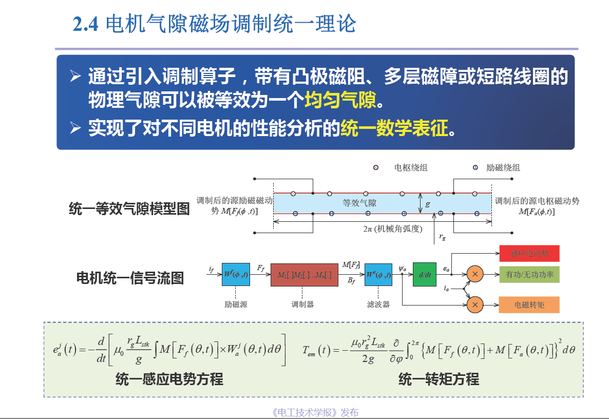 东南大学程明教授：电机气隙磁场调制统一理论及应用