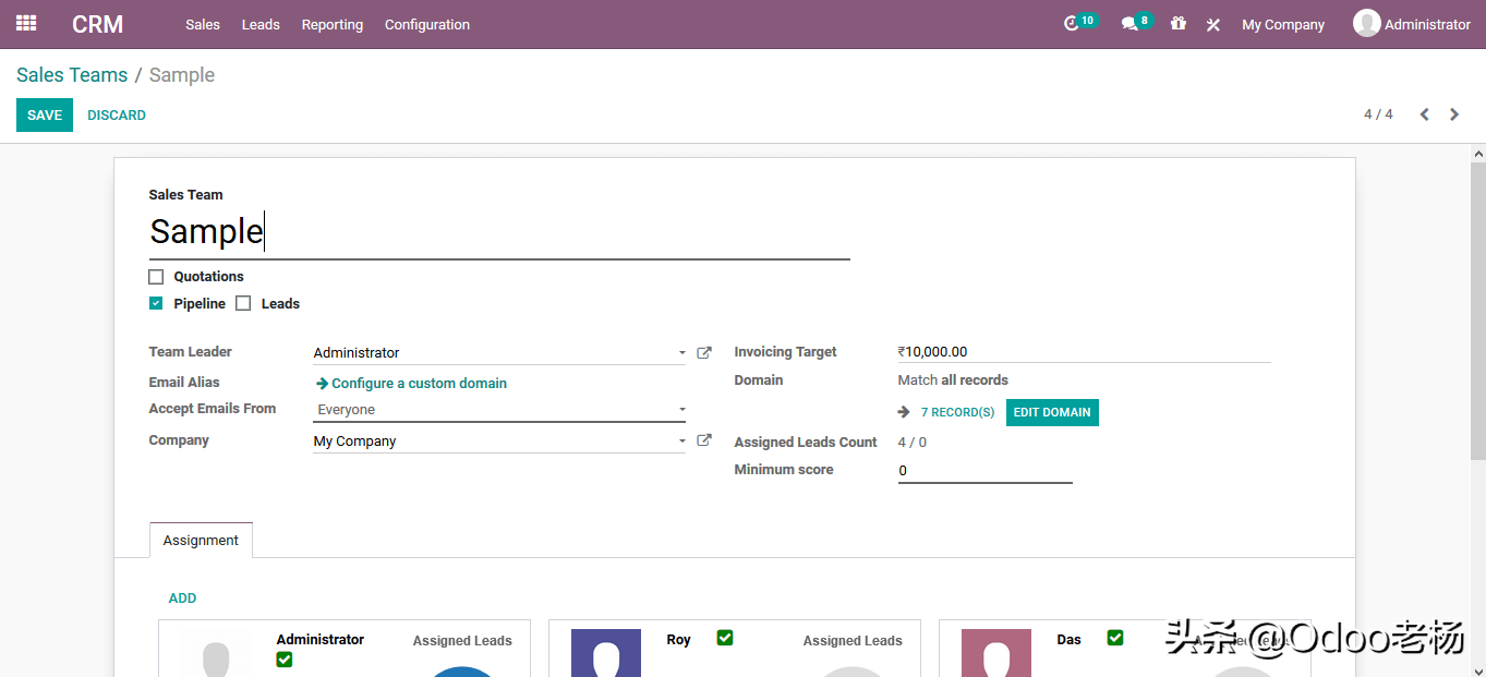 Odoo14免费开源ERP实施指南：CRM功能应用篇（2）