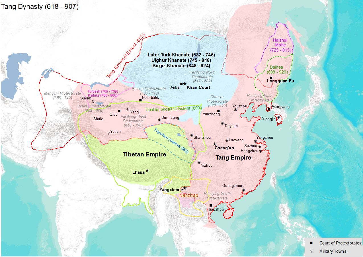 国内国外，不同版本的唐朝疆域图