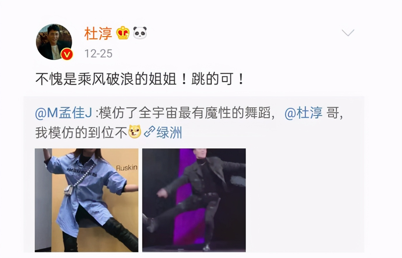 " chase after light elder brother " Du Chun uses consummate skill of hold up person, spit groove by Yang Mi, zheng Shuang said a fair word