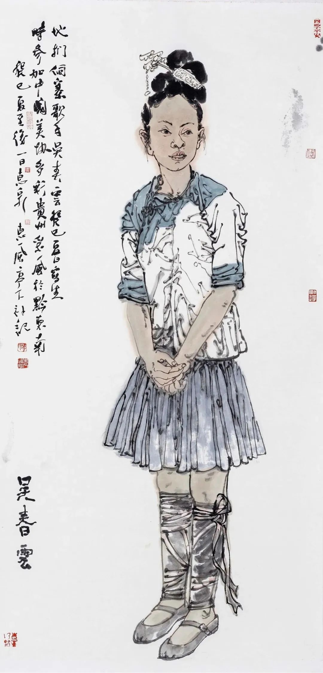 柔美多姿，仪态万方——著名画家徐惠泉以工笔重彩将东方女性的美跃然纸上