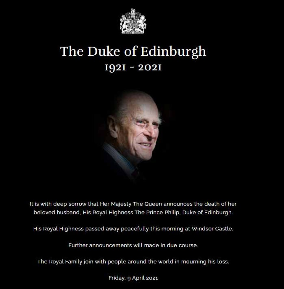 菲利普亲王葬礼定于下周六！弥留时刻细节曝光