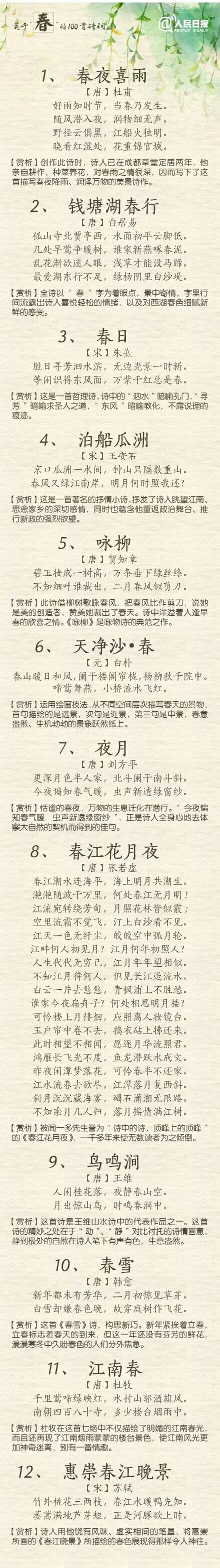 100首关于春的古诗，每天背一首（转给孩子）-第2张图片-非凡网