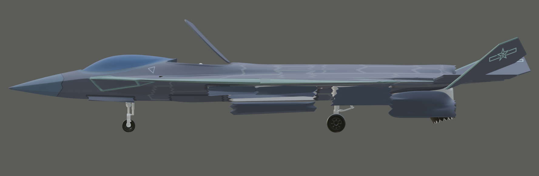 中国第四代垂直起降舰载战斗机美术设计 3d模型切勿当真