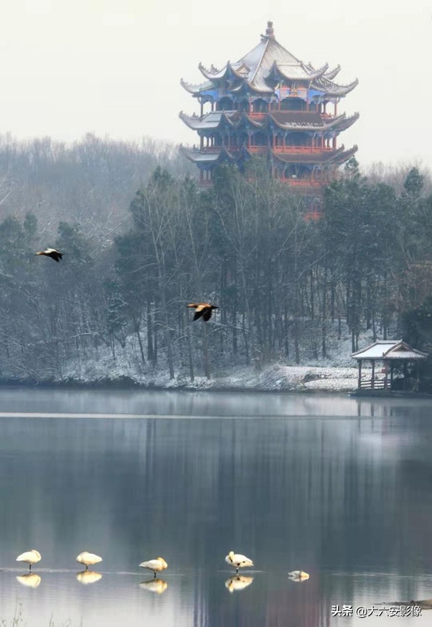 6 how: Heavy snow flies violently greet New Year, the Xue Jingtai in cameraman camera lens is beautiful