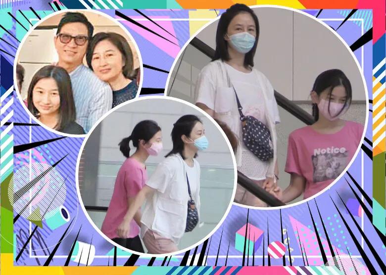 關詠荷和女兒手牽手逛街感情好，14歲張童模樣清秀甜美像媽媽