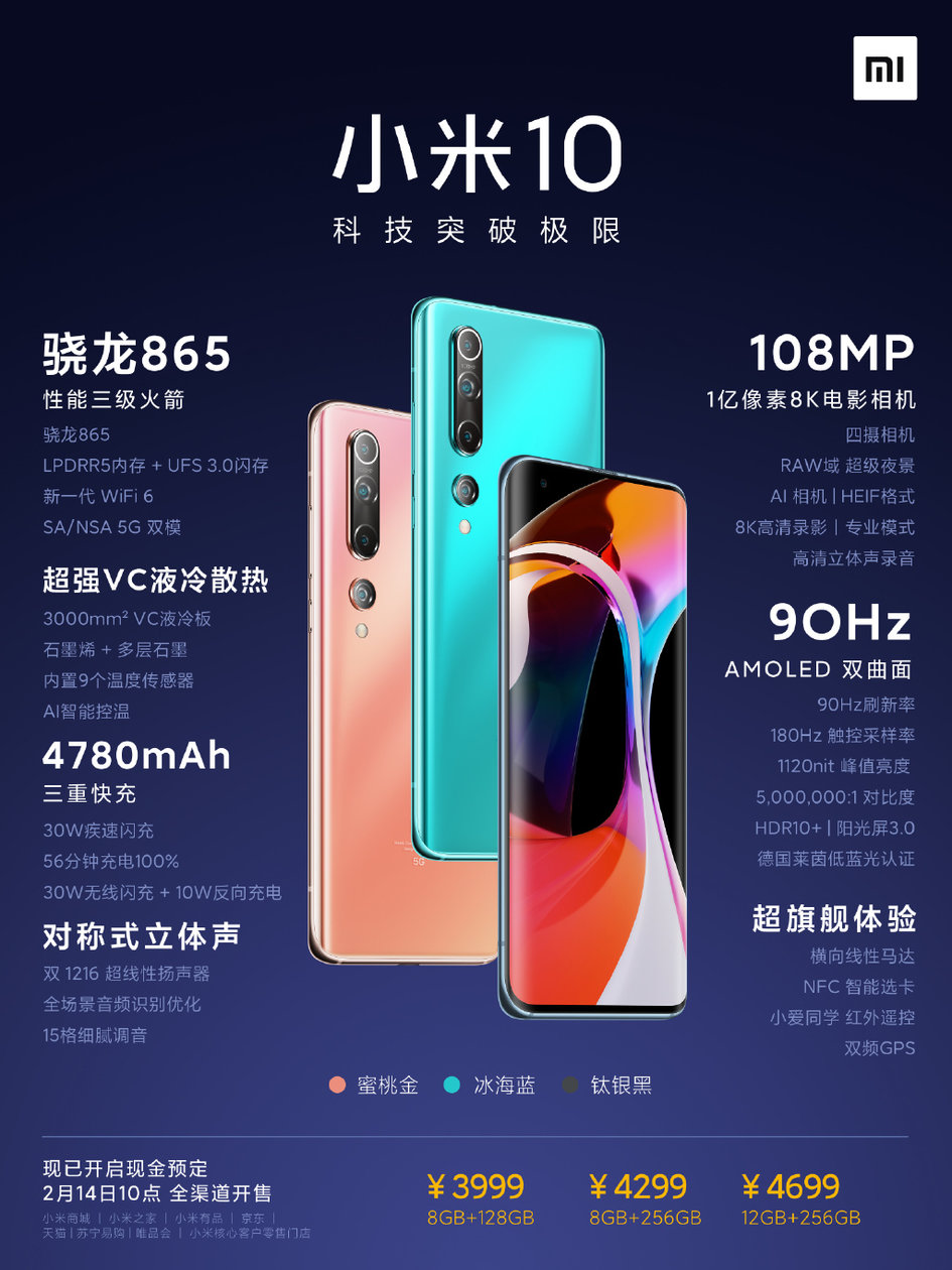 3999元起！小米10 系列正式发布：冲击高端，今年全看它