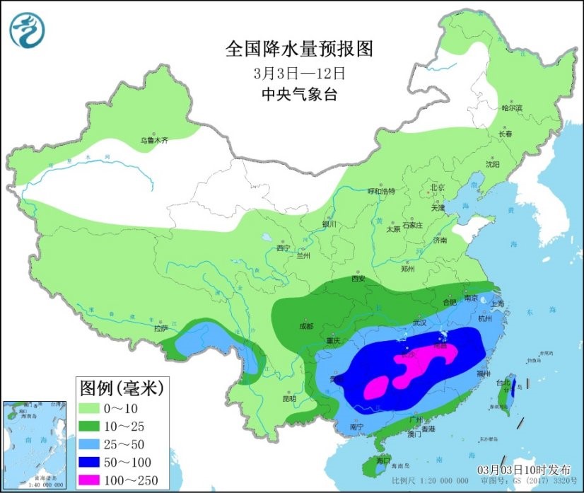 春雨来了，但有点强，南方大范围降雨要下4天，权威预报局部暴雨